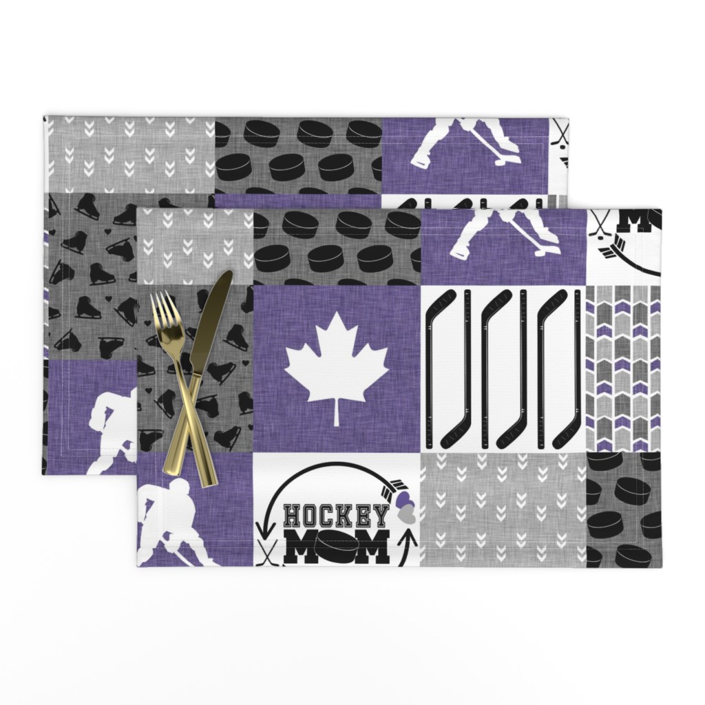 Hockey Mom//Purple - Wholecloth Cheater Quilt