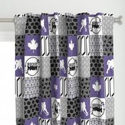 Hockey Mom//Purple - Wholecloth Cheater Quilt