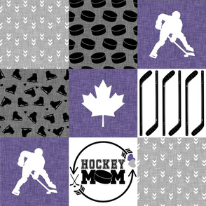 Hockey Mom//Purple - Wholecloth Cheater Quilt