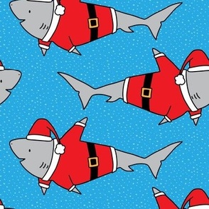 Santa Jaws on Ocean Blue - medium scale