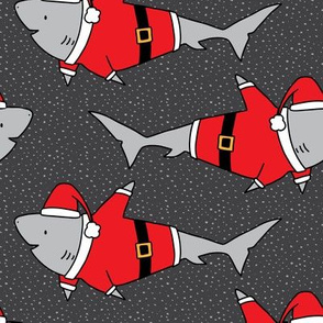 Santa Jaws on Dark grey - medium scale