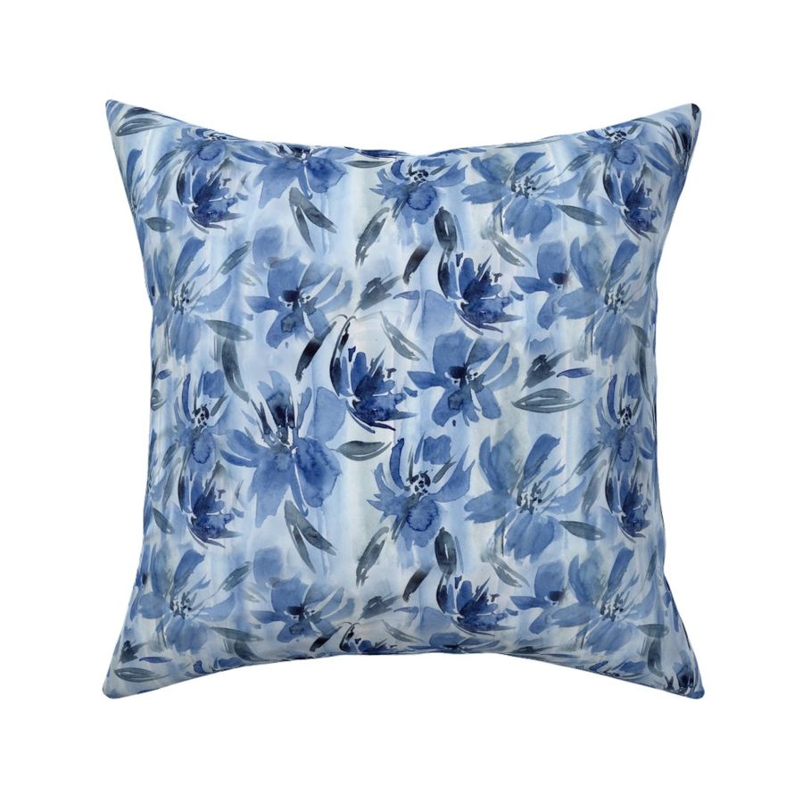 Queen's garden in blue • watercolor Fabric | Spoonflower
