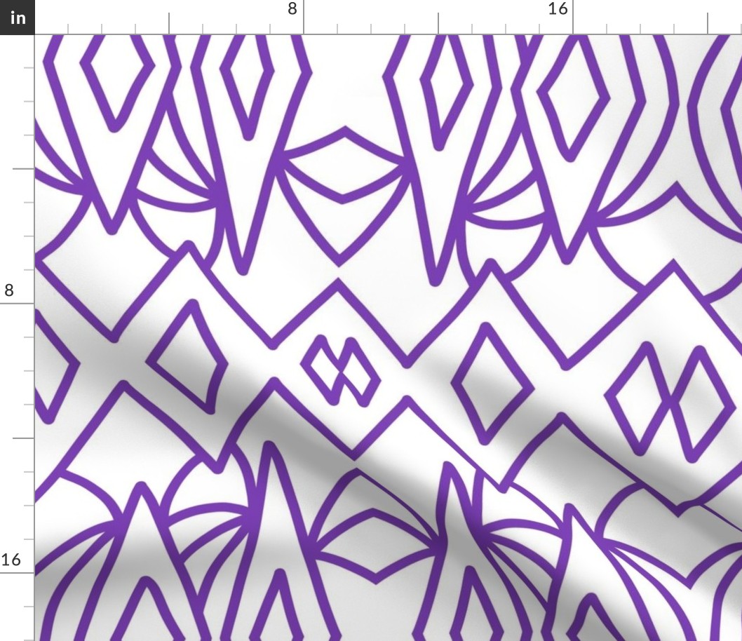 Art Deco Geometric - violet purple on white