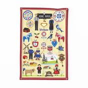 Amish Scandi Euro folk teatowel