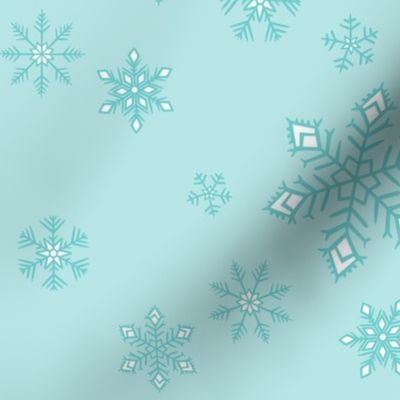 large - snowflakes on mint