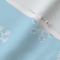 large - snowflakes on light blue