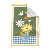 tea towel ribbon border floral 3a