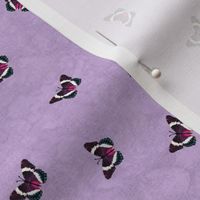 Scattered Pink Admiral Butterflies on Lavender Texture