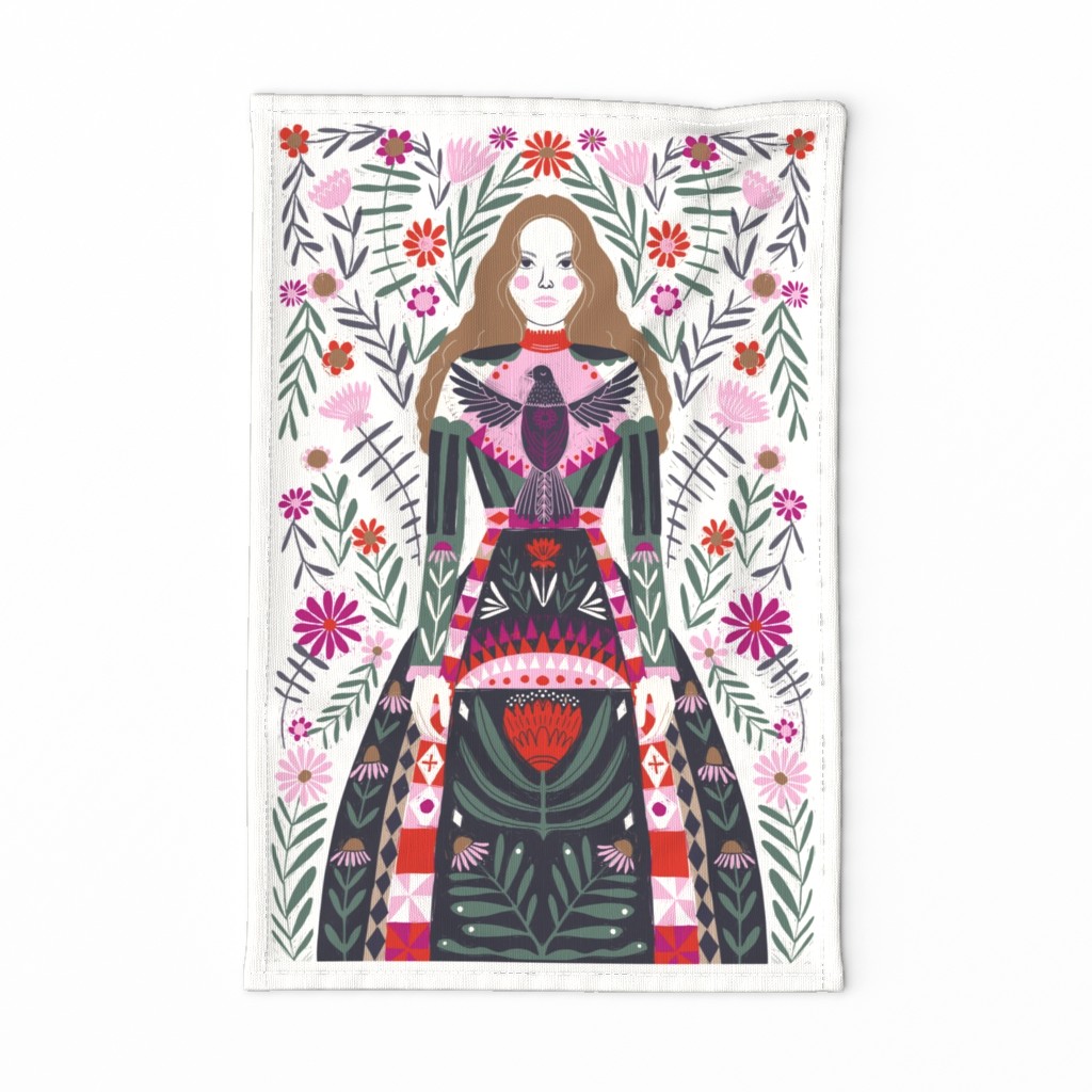 Folk Lady Tea Towel