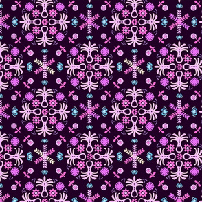 Folk Art Symmetry in Purple
