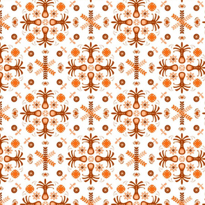 Folk Art Symmetry in Orange