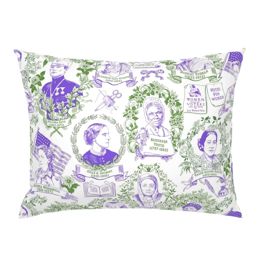 Feminist Pioneers Toile Purple & Green