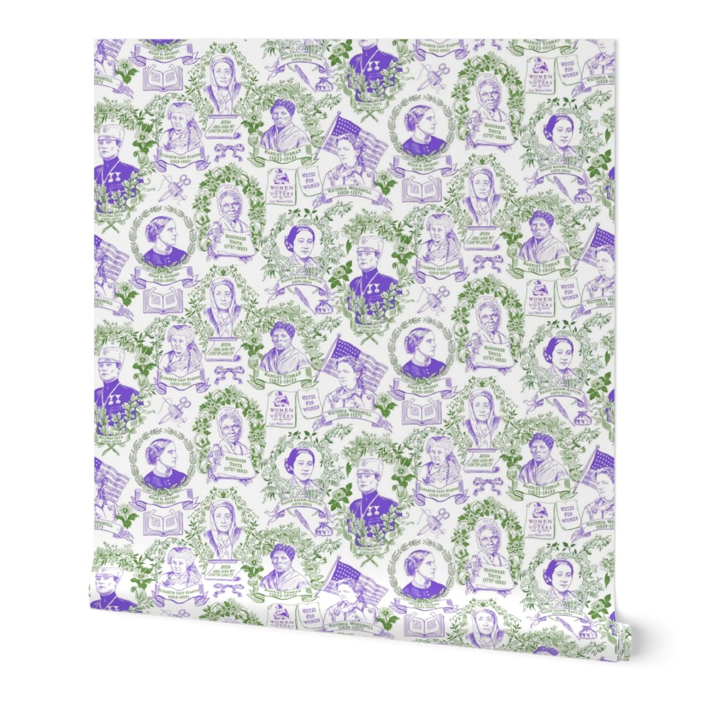 Feminist Pioneers Toile Purple & Green