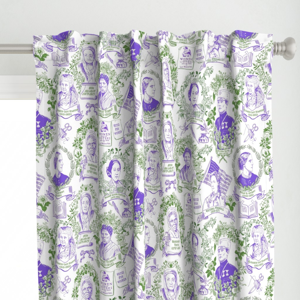 Feminist Pioneers Toile Purple & Green