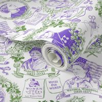 Feminist Pioneers Toile Purple & Green