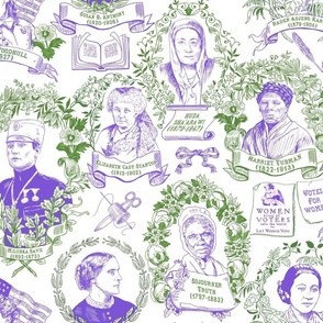 Feminist Pioneers Toile Purple & Green