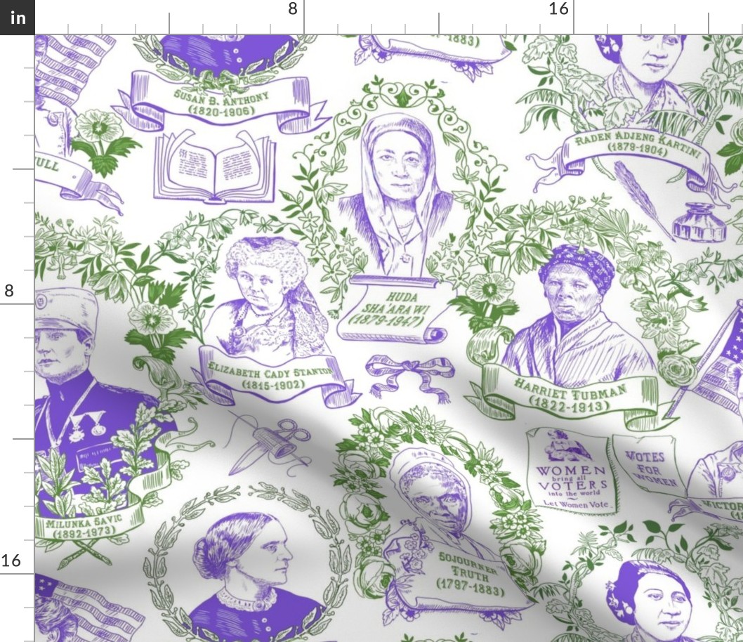 Feminist Pioneers Toile Purple & Green