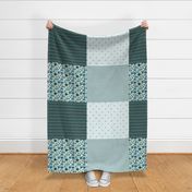 Quilting Coordinates - Monsters on the Loose - Earthy Teals