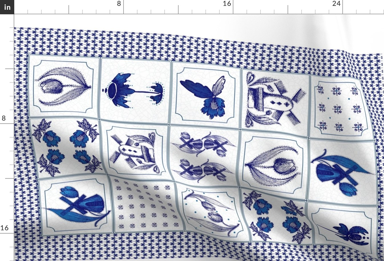 Dutch Delft Tiles Tea Towel