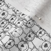 FS Whimsical Cat Sketch in Black and White: Perfect All Decor