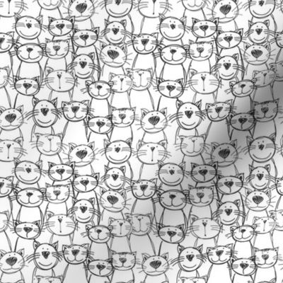 FS Whimsical Cat Sketch in Black and White: Perfect All Decor