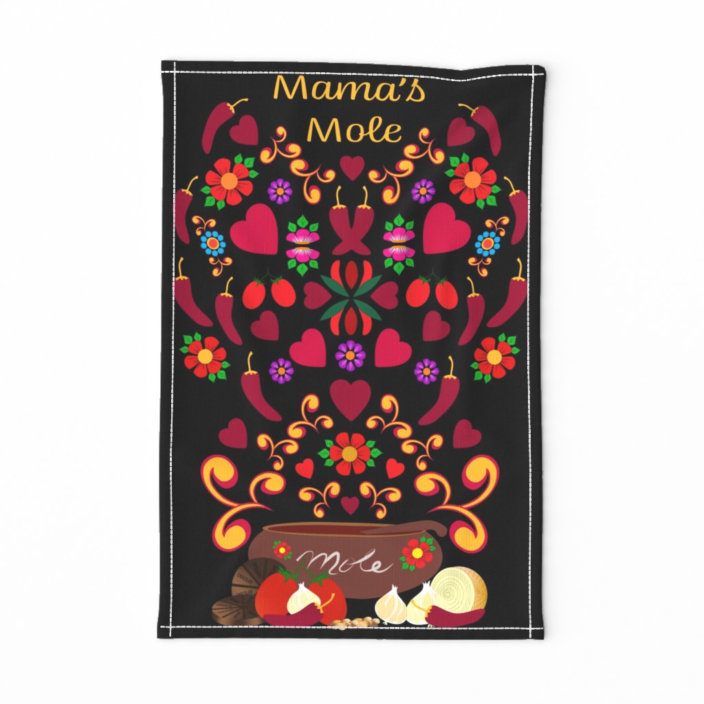 MAMAS MOLE FOLK ART MEXICAN TEA TOWEL