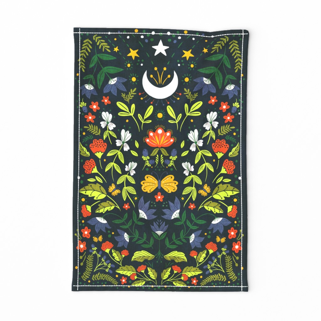 Night Garden Tea Towel