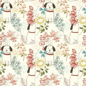 Happy Puppies and Florals