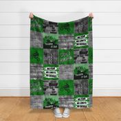 Dirtbike 12 Inch Squares Patch Quilt Green