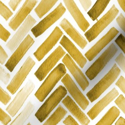 mustard watercolor herringbone