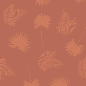 Tonal Tropical Palm Toss in Tonal Terracotta