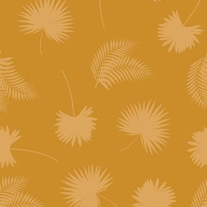 Tonal Tropical Palm Toss in Marigold 