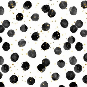 Black dots with gold sprinkles