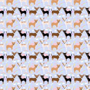 TINY - chihuahua dogs pastel unicorn fabric dogs and unicorns design - pastel