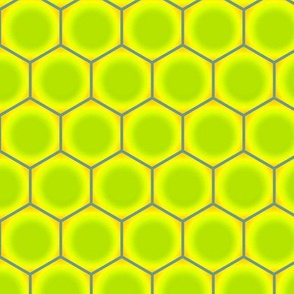 Hexagons - Tennis Green Yellow Gray