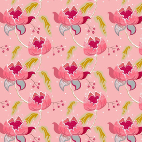 Vintage Floral on pink small