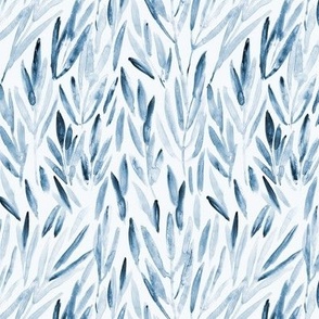Indigo eucalyptus • watercolor blue leaves
