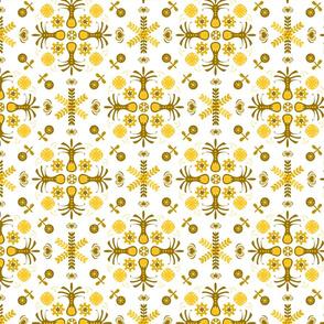 Folk Art Symmetry in Yellow