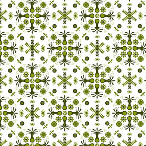 Folk Art Symmetry in Green