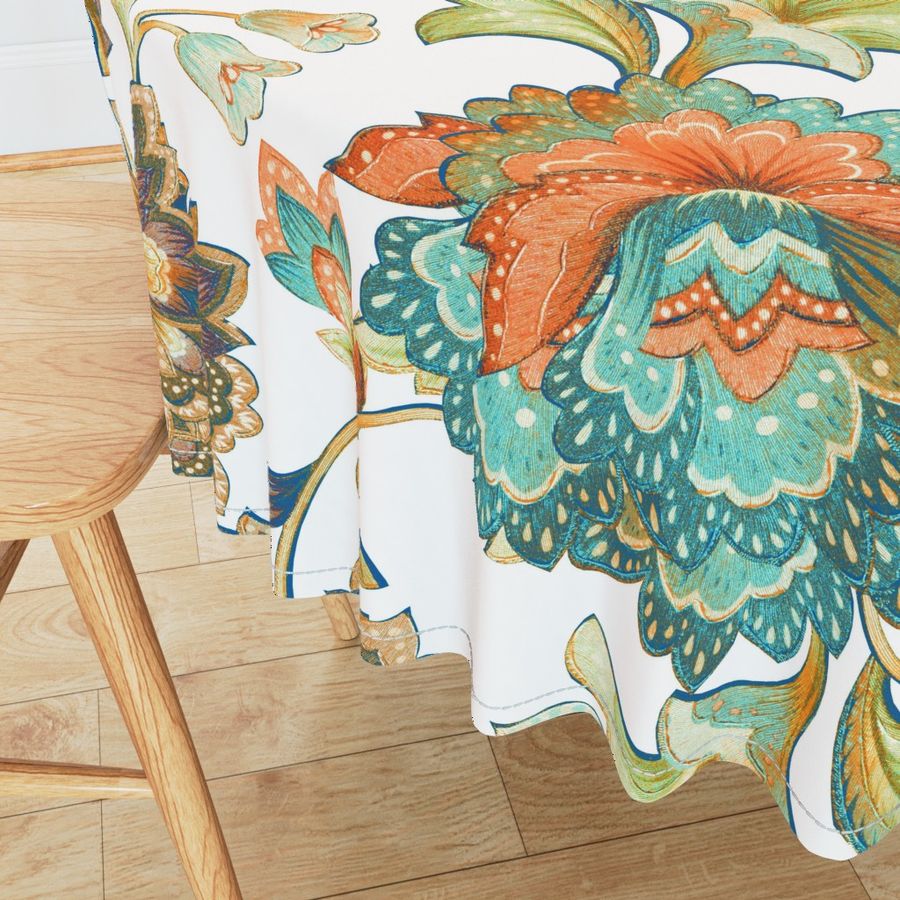  Chintz white orange