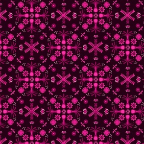 Folk Art Symmetry in Hot Pink
