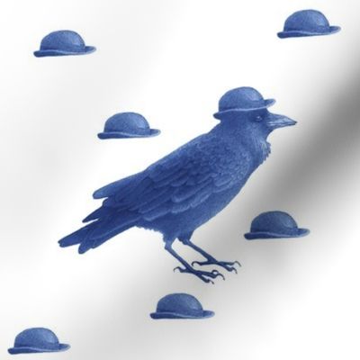 crow w bowler hat (blue)