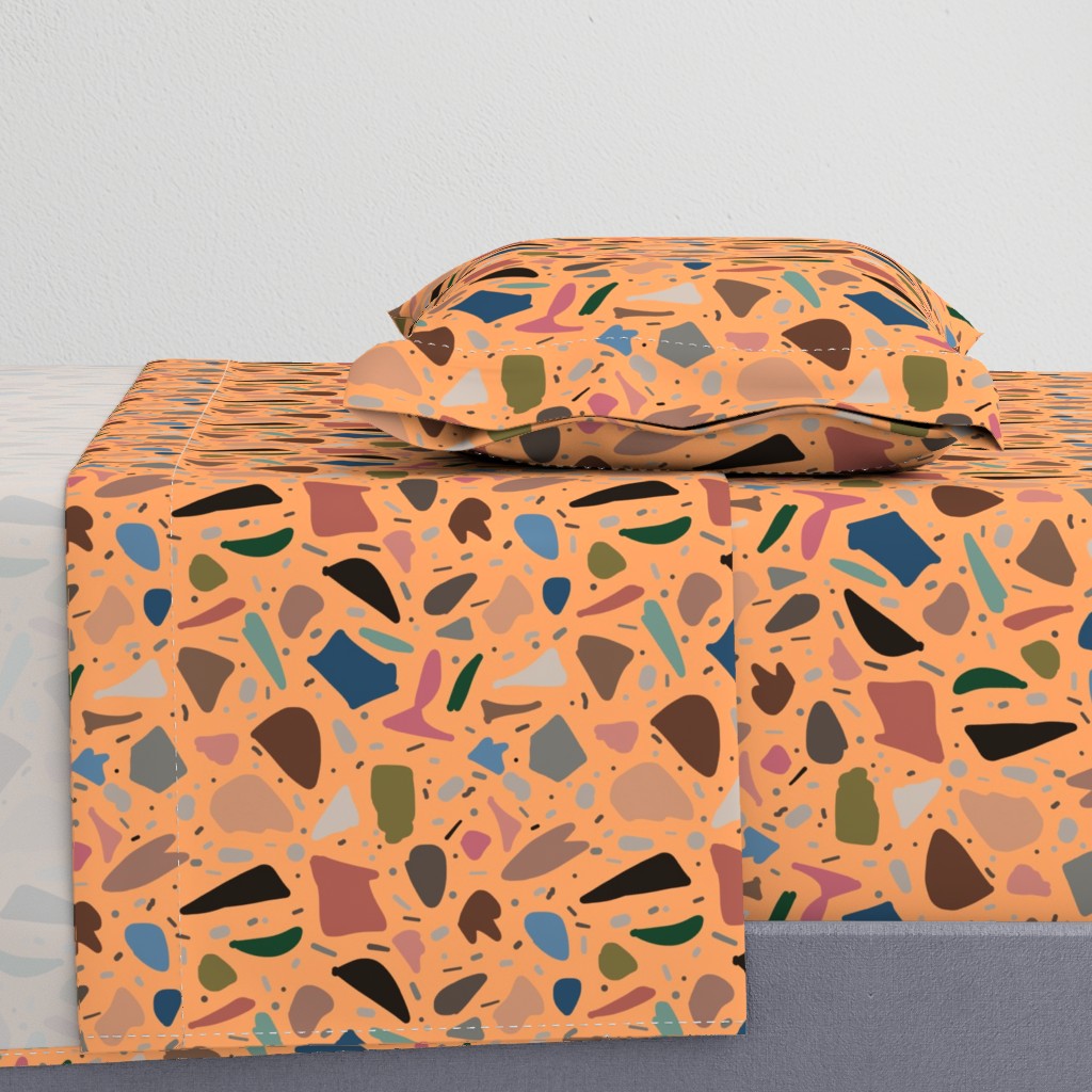 Abstract Italian Terrazzo Chic #1 biscuit terracotta, medium