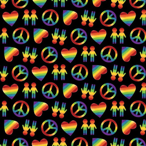 Peace Love & Pride (black background)