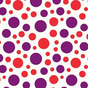 Red and purple tiny dots of different sizes 