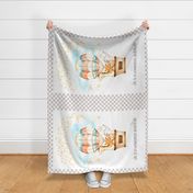 54”x36” MINKY Panel – Hot Air Balloon Baby Blanket, Nursery Bedding, FABRIC REQUIRED IS 54” or WIDER