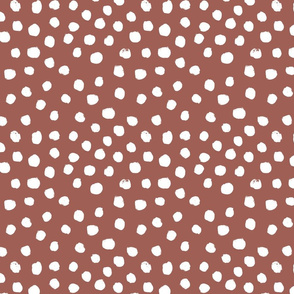 painted dots - nursery dots - sfx1443 redwood - dots fabric, painted dots, dots wallpaper, painted dots wallpaper - baby, nursery