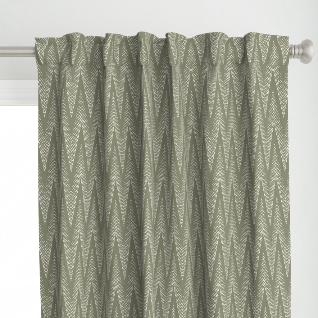 Boho Geo Zig Zag Sage Green