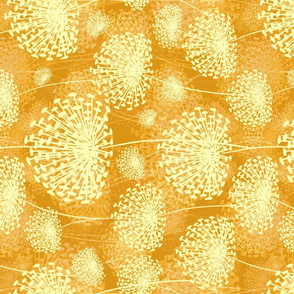  yellow Dandelions Tea towel  