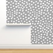 4" White Dots Grey Back